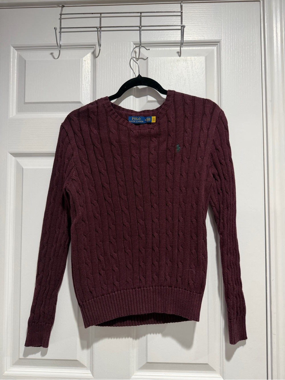 Polo by Ralph Lauren Women's Cable Crewneck Sweater - Wine